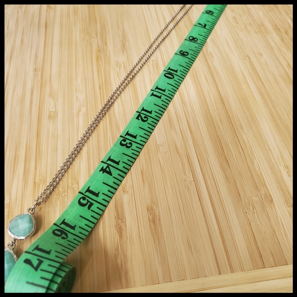 TORRID☆Turquoise Teardrop Tassel Pendant Necklace - Picture 2 of 3